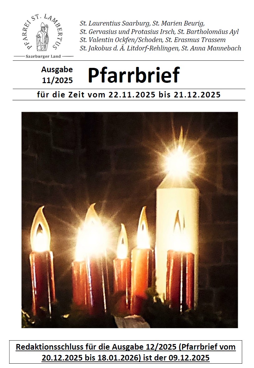 Deckblatt Pfarrbrief 11/2025