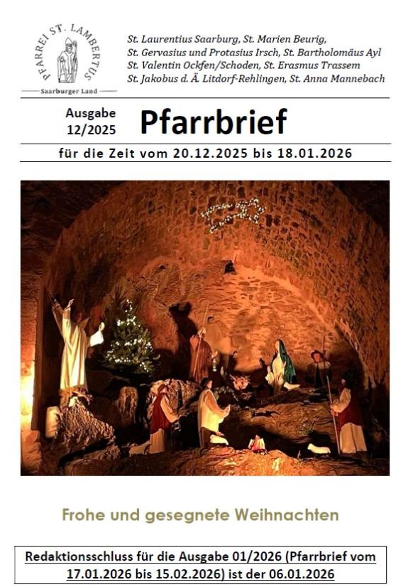 Deckblatt Pfarrbrief 12/2025