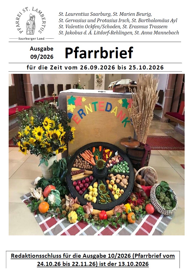 Deckblatt Pfarrbrief 09/2026