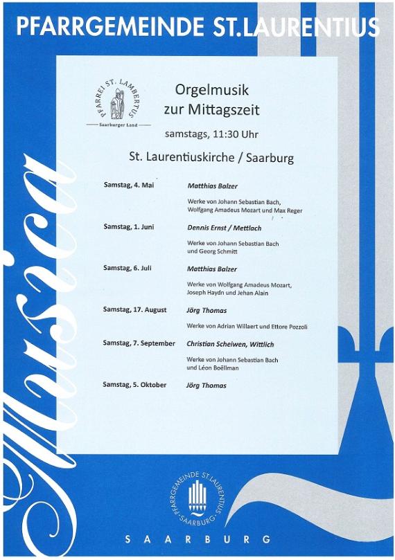 Orgelmusik zur Mittagszeit